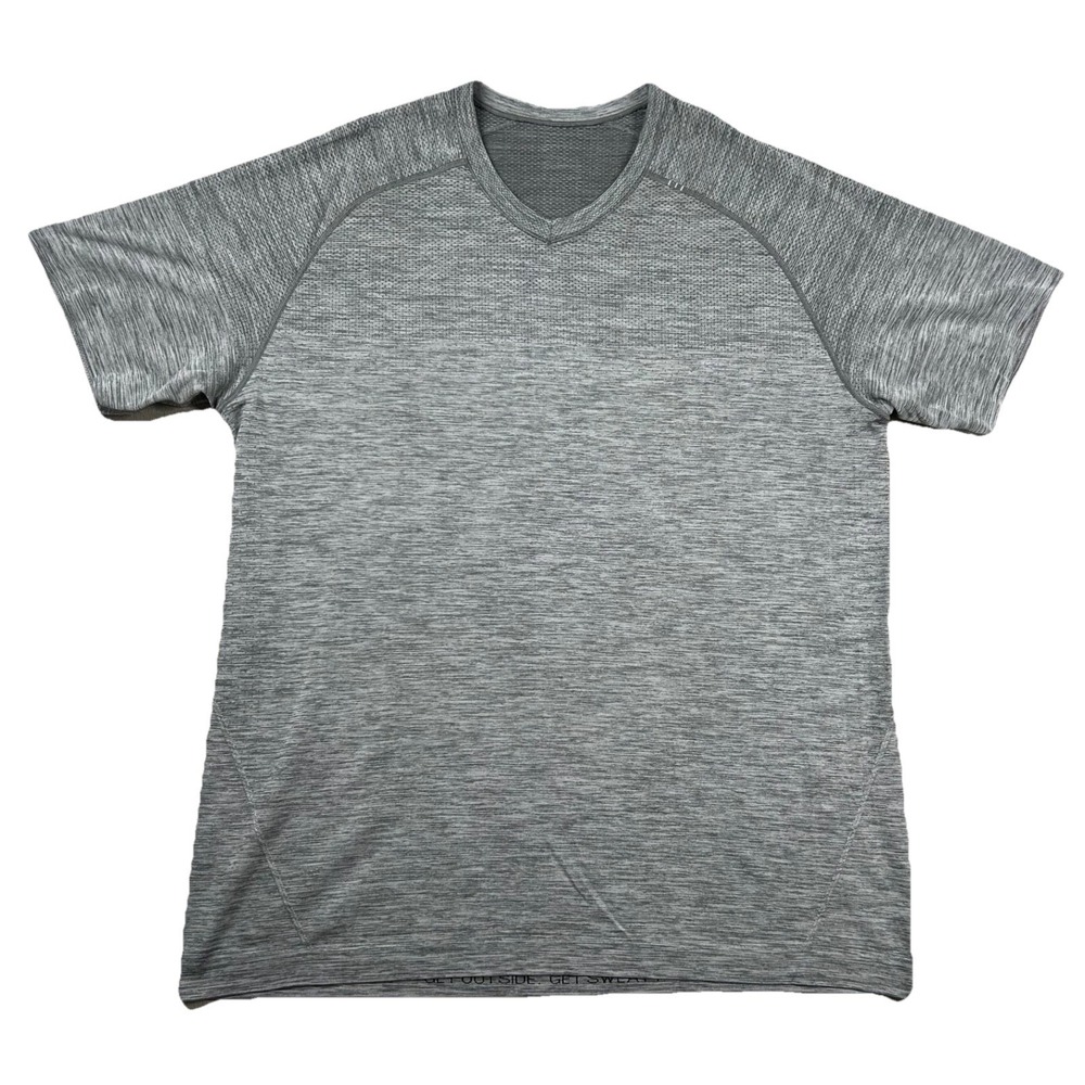 Lululemon Shirt Mens XL Metalvent V-Neck Heather Gray Athleisure Gym Training